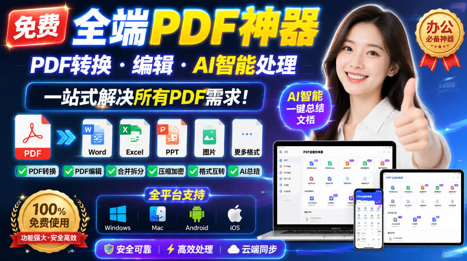 免费全端PDF神器，PDF转换·编辑·AI智能处理，一站式解决所有PDF需求!-副业资源网
