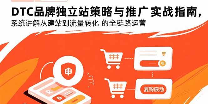 （15818期）DTC品牌独立站策略与推广实战指南，系统讲解从建站到流量转化的全链路运营-副业资源网