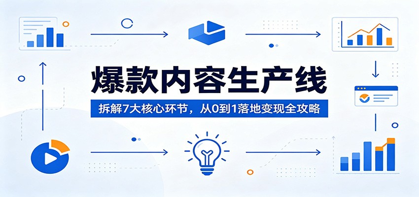 爆款内容生产线：拆解7大核心环节，从0到1落地变现全攻略-副业资源网