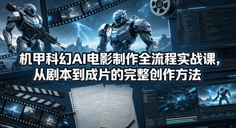 机甲科幻AI电影制作全流程实战课，从剧本到成片的完整创作方法-副业资源网