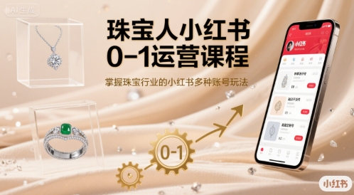 珠宝人小红书0-1运营课程，掌握珠宝行业的小红书多种账号玩法-副业资源网