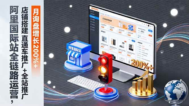 （16311期）阿里国际站全链路运营，店铺搭建+直通车推广+全站推广，月询盘增长200%+-副业资源网