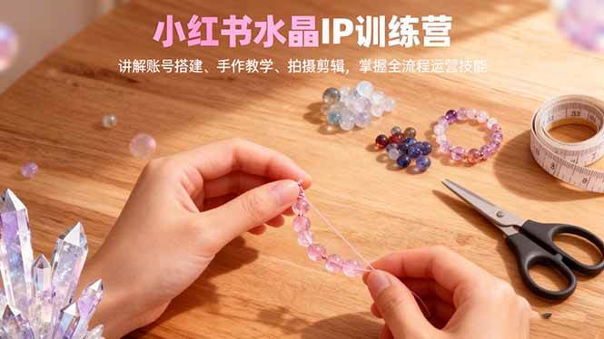(16475期)小红书水晶IP训练营,讲解账号搭建、手作教学、拍摄剪辑,全流程运营技能-副业资源网