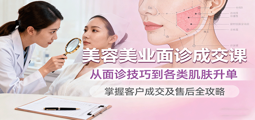 美容美业面诊成交课，从面诊技巧到各类肌肤升单，掌握客户成交及售后全攻略-副业资源网