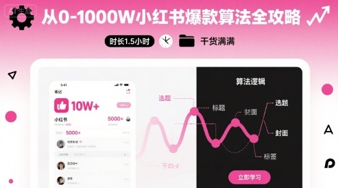 从0-1000W小红书爆款算法全攻略，时长1.5小时，干货满满-副业资源网