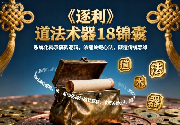 《逐利》道法术器18锦囊，系统化揭示搞钱逻辑，浓缩关键心法，颠覆传统思维-副业资源网