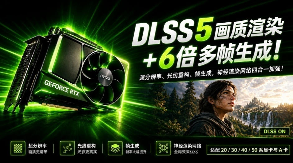 一键游戏画质提升！DLSS 5支持20/30/40/50系显卡及A卡，老显卡这次也能享受到，DLSS5-Swapper-副业资源网