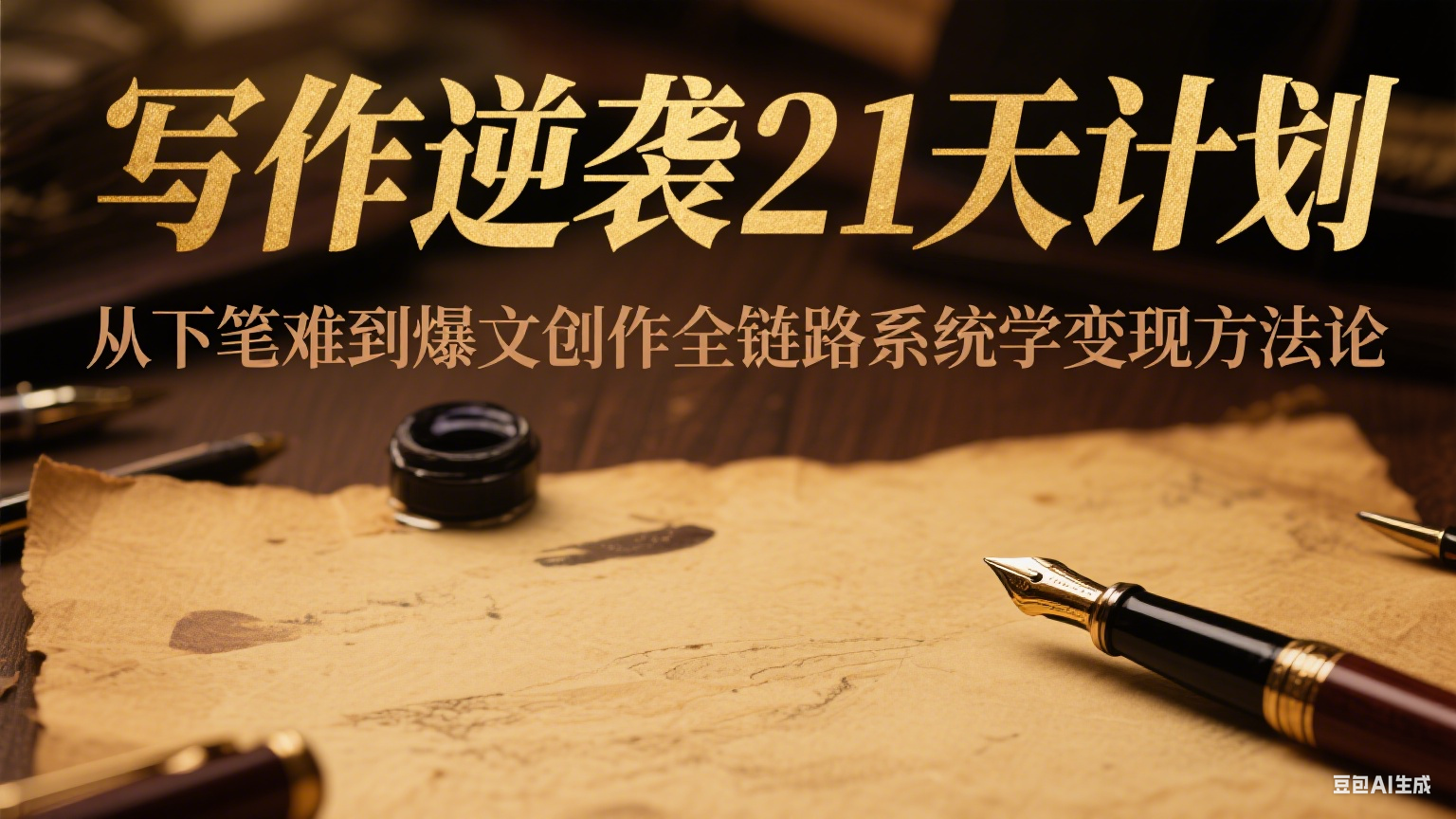 写作逆袭21天计划：从下笔难到爆文创作全链路系统学变现方法论-副业资源网