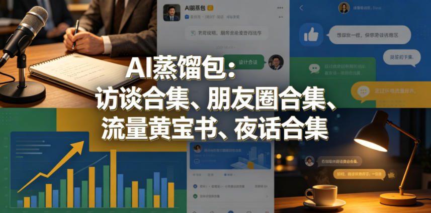AI蒸馏包：访谈合集、朋友圈合集、流量黄宝书、夜话合集【文档】-副业资源网