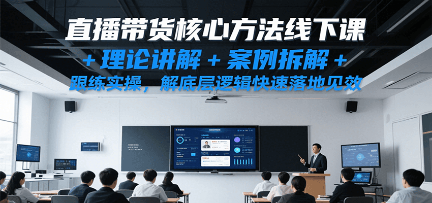 直播带货核心方法线下课，理论讲解+案例拆解+跟练实操，解底层逻辑快速落地见效-副业资源网