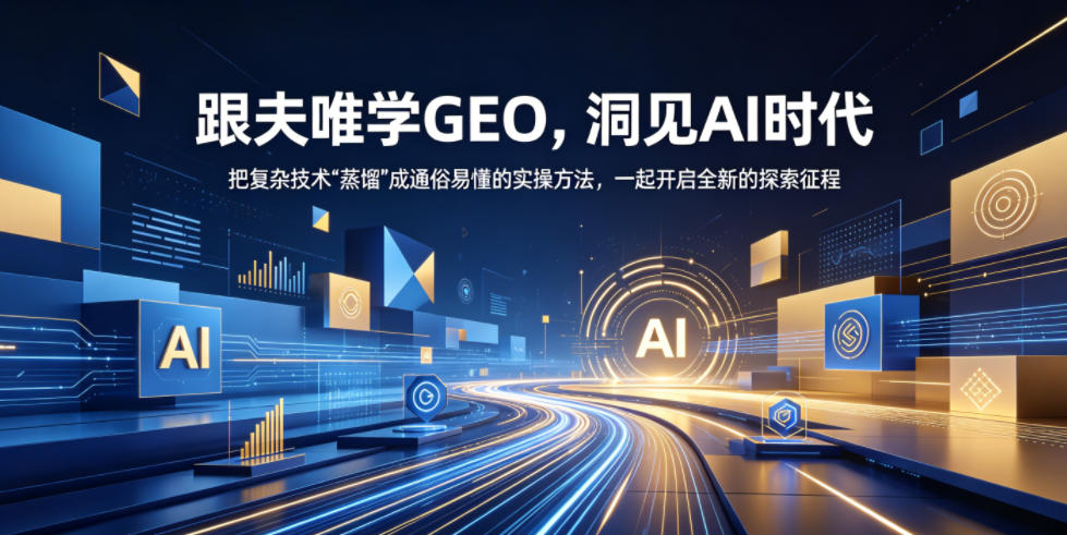 跟夫唯学GEO，洞见AI时代，把复杂技术“蒸馏”成通俗易懂的实操方法，一起开启全新的探索征程-副业资源网