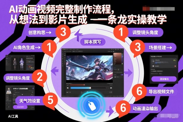 AI动画视频完整制作流程，从想法到影片生成一条龙实操教学-副业资源网