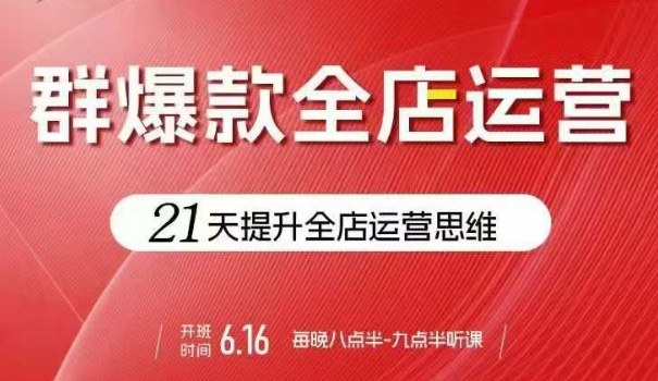 贾真电商群爆款全店运营，21天提升全店运营思维，起店、全店运营爆款不断-副业资源网