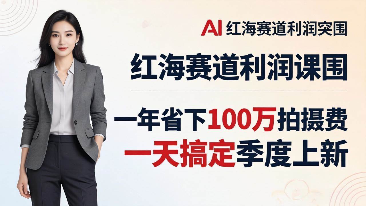 （17884期）服装老板AI模特图课：一年省下100万拍摄费，一天搞定季度上新，红海赛道利润突围-副业资源网