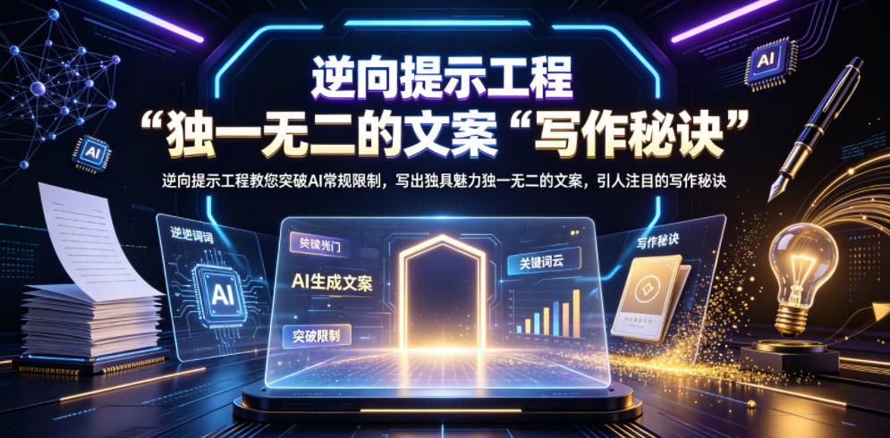 逆向提示工程教您突破AI常规限制，写出独具魅力独一无二的文案，引人注目的写作秘诀【原创双语字幕】-副业资源网