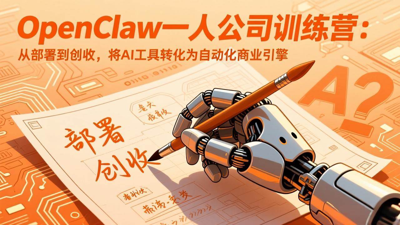 （17540期）OpenClaw一人公司训练营：从部署到创收，将AI工具转化为自动化商业引擎-副业资源网
