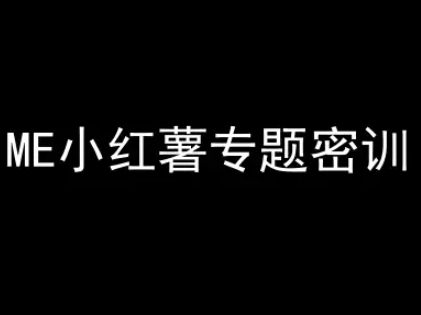 ME小红薯专题密训-小红书电商教程-副业资源网