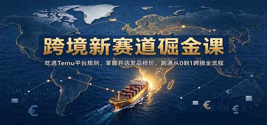 跨境新赛道掘金课：吃透Temu平台规则，掌握开店发品核价，跑通从0到1跨境全流程-副业资源网