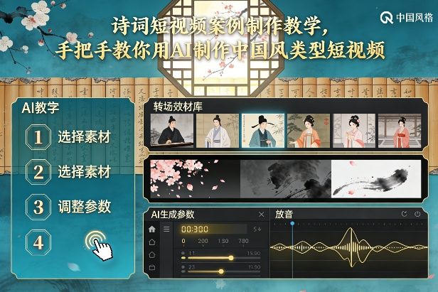 古诗词短视频案例制作教学，手把手教你用AI制作中国风类型短视频-副业资源网