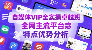 自媒体VIP全实操卓越班，全网主流平台特点优势分析-副业资源网