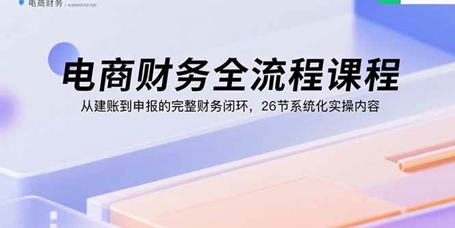 （15893期）电商财务全流程课程：从建账到申报的完整财务闭环，26节系统化实操内容-副业资源网