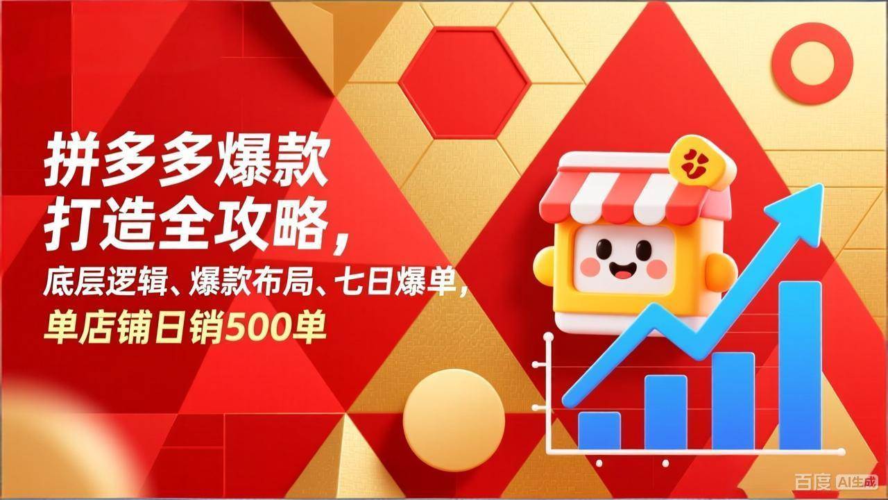 （17346期）拼多多爆款打造全攻略，底层逻辑、爆款布局、七日爆单，单店铺日销500单-副业资源网