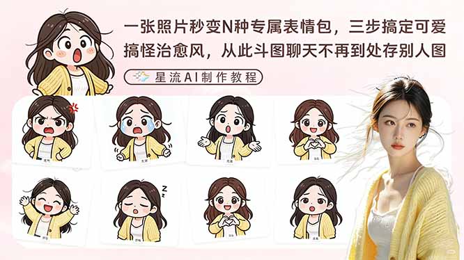 一张照片秒变N种专属表情包，三步搞定可爱搞怪治愈风，从此斗图聊天不再到处存别人图-副业资源网