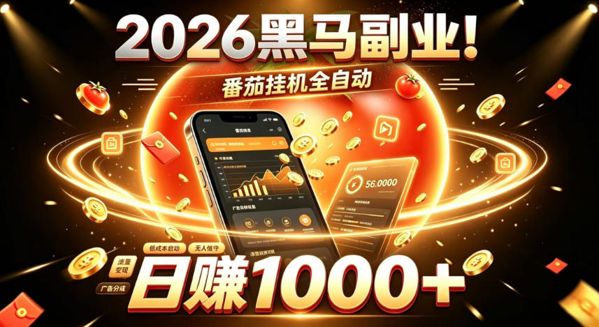 2026黑马副业!番茄挂G全自动日入1000+,操作最简单、门槛最低的线上轻资产项目【揭秘】-副业资源网