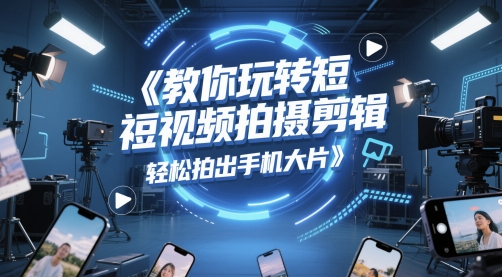 教你玩转短视频拍摄剪辑，轻松拍出手机大片-副业资源网