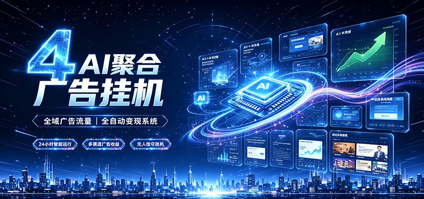 全域广告流量聚合，AI无人挂机稳赚佣金，打造长期稳定被动收入副业-副业资源网