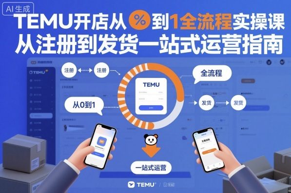 TEMU开店从0到1全流程实操课,从注册到发货一站式运营指南-副业资源网