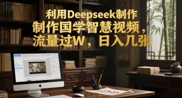 利用Deepseek制作国学智慧视频，流量过W，日入几张-副业资源网