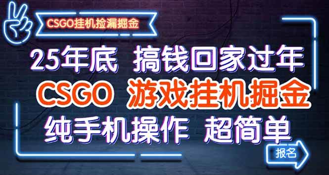 （16343期）25年底搞钱回家过年，CSGO游戏挂机掘金，纯手机操作超简单-副业资源网