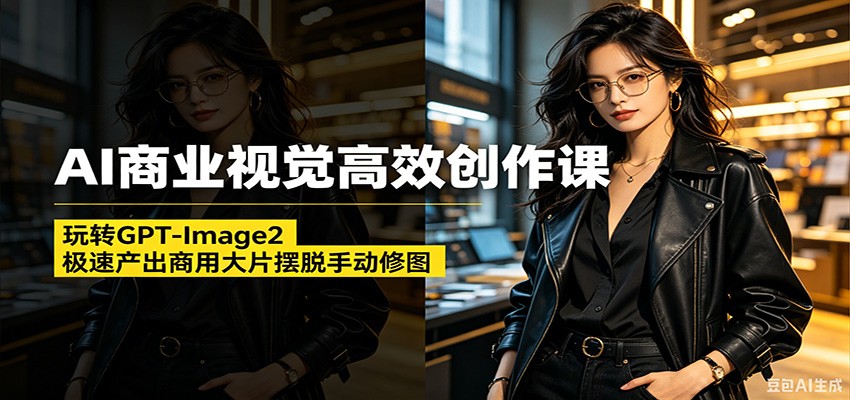 AI商业视觉高效创作课:玩转GPT-Image2,极速产出商用大片摆脱手动修图-副业资源网