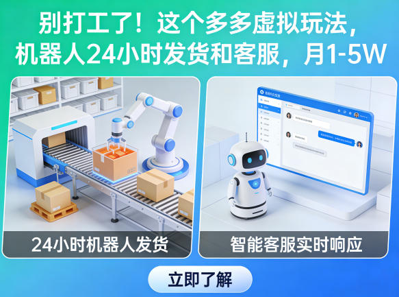 别打工了！这个多多虚拟玩法，机器人24小时发货和客服，月1-5W【揭秘】-副业资源网