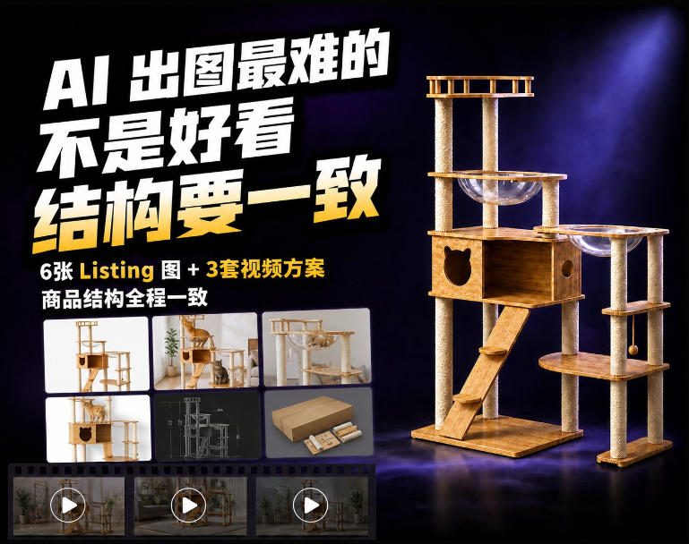 一张商品图，怎么生成6张Amazon Listing图和3套视频方案？-副业资源网