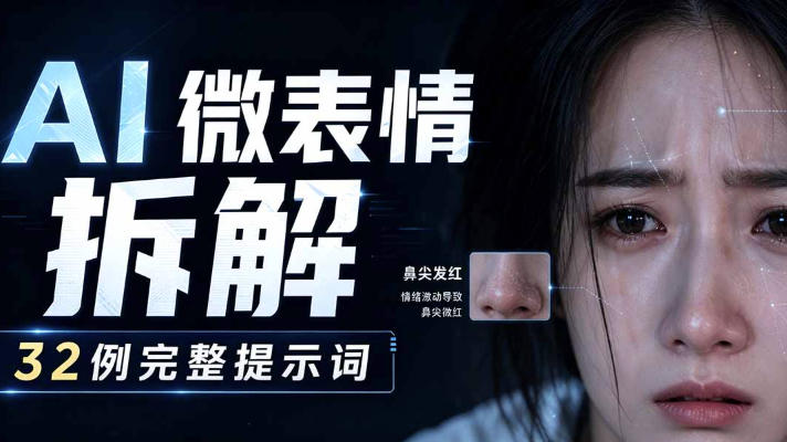 AI微表情拆解提示词合集，精准调控AI角色表情，可直接复用，0基础也能调出影视级表情变化-副业资源网