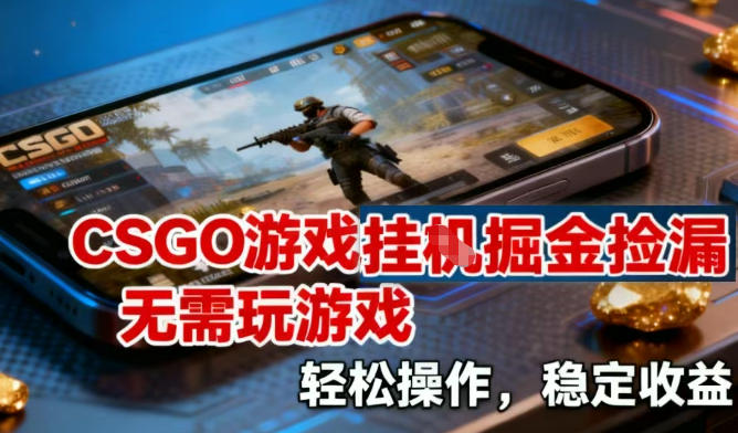 CSGO游戏挂G掘金捡漏，不需要玩游戏，操作简单，收益稳定【揭秘】-副业资源网