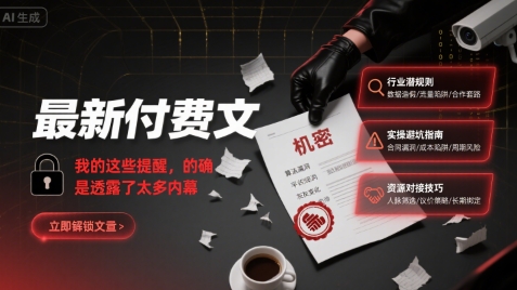 最新付费文：我的这些提醒，的确是透露了太多内幕-副业资源网