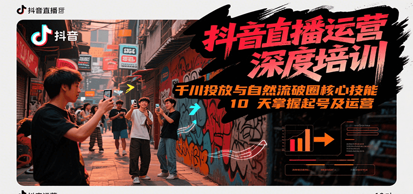 抖音直播运营深度培训，千川投放与自然流核心技能，10天掌握起号及运营(6-7月新课)-副业资源网