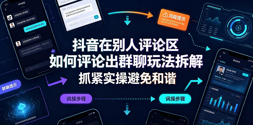 抖音在别人评论区如何评论出群聊玩法拆解,抓紧实操避免和谐-副业资源网