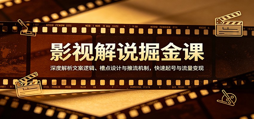 影视解说掘金课：深度解析文案逻辑、槽点设计与推流机制，快速起号与流量变现-副业资源网