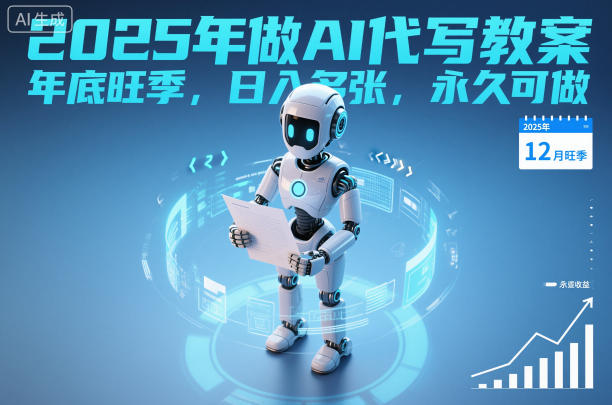 2025年做AI代写教案，年底旺季，日入多张，永久可做-副业资源网