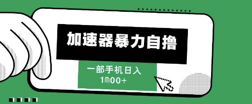 205新风口，加速器暴力自撸，单机日入1k+【揭秘】-副业资源网