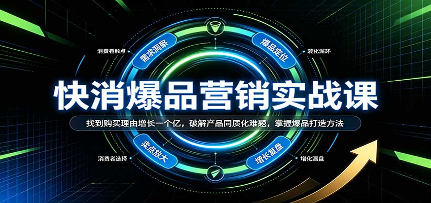 快消爆品营销实战课：找到购买理由增长一个亿，破解产品同质化难题，掌握爆品打造方法-副业资源网