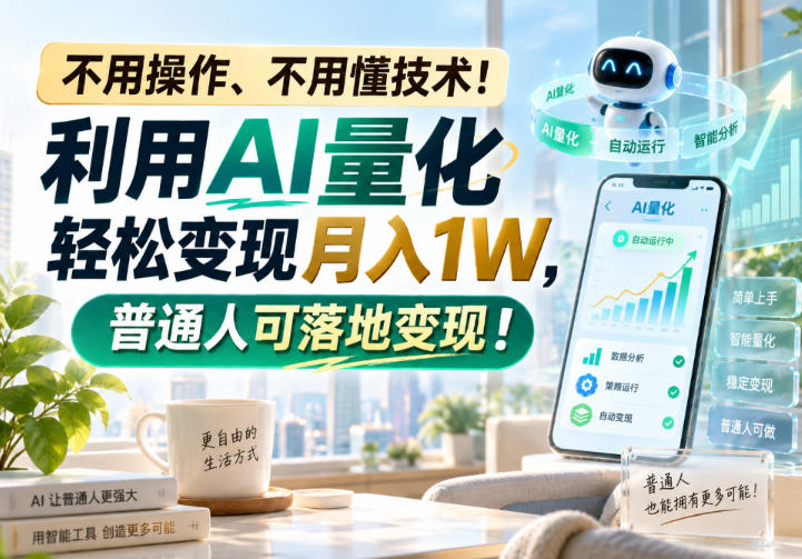 不用操作、不用懂技术!利用AI量化轻松变现月入1W,普通人可落地变现!【揭秘】-副业资源网