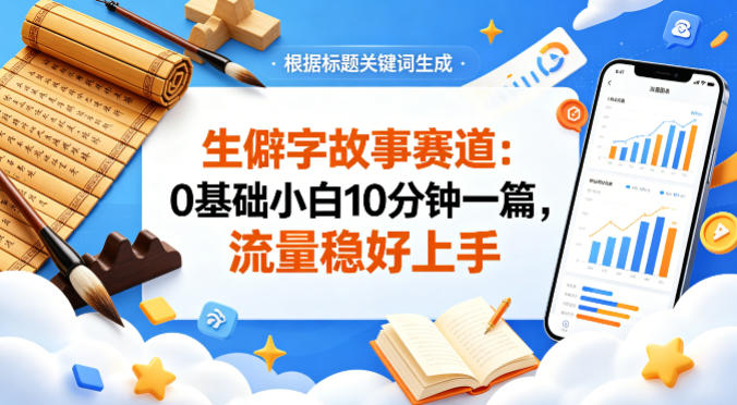 公众号流量主——生僻字故事赛道，流量稳，好上手，0基础小白也能10分钟一篇-副业资源网