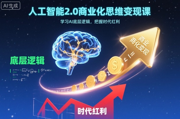 人工智能2.0商业化思维变现课,学习AI底层逻辑,把握时代红利-副业资源网