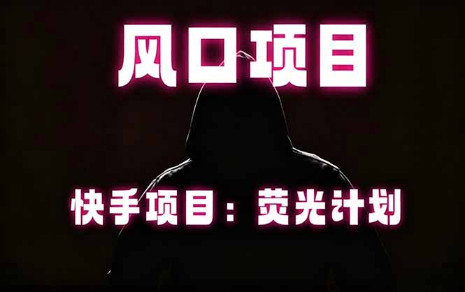 快手风口项目,荧光计划托管,长期稳定,适合批量做-副业资源网