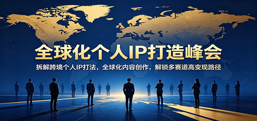 全球化个人IP打造峰会：拆解跨境个人IP打法，全球化内容创作，解锁多赛道高变现路径-副业资源网